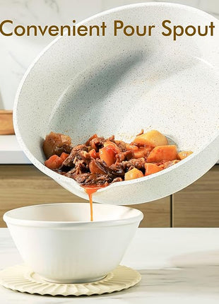 SENSARTE Nonstick Ceramic Cookware Set 13-Piece, Healthy Pots and Pans Set, Non-toxic Kitchen Cooking Set with Stay-Cool Handles, Silicone Tools and Pot Protectors, PFAS and PFOA Free