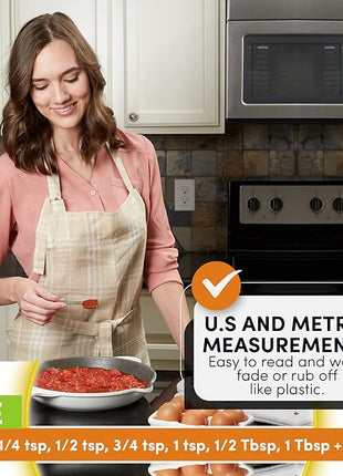 Spring Chef Stainless Steel Measuring Spoons Set of 8 with Leveler, Metal Teaspoon & Tablespoon Measuring Spoons for Dry & Liquid Ingredients, Fits in Spice Jars - Kitchen Gadgets For Baking & Cooking