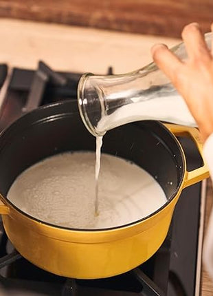 Staub Cast Iron Round Cocotte, Dutch Oven, 5.5-quart, serves 5-6, Made in France, Citron