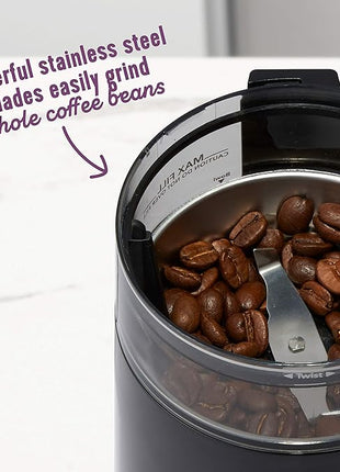 Mr. Coffee Automatic Coffee Grinder with 5 Presets, 12 Cup Capacity, Black – Ideal for Home Use and Espresso Lovers