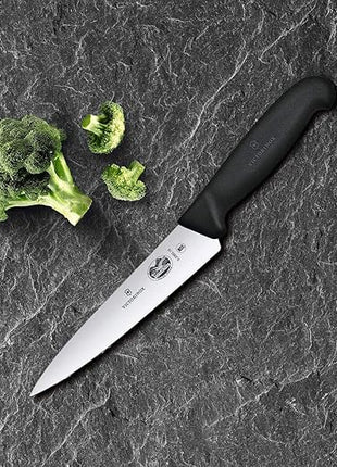 Victorinox Fibrox 6 Inch Straight Chef's Knife,Black