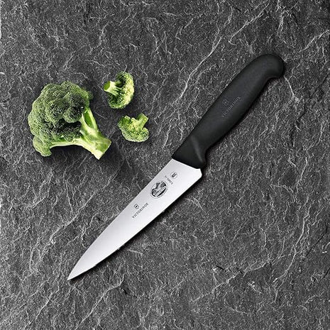 Victorinox Fibrox 6 Inch Straight Chef's Knife,Black
