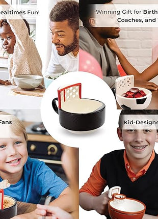 MAX'IS Creations The Hockey Mug with a Net Kids Christmas Gift Sports Gifts for Boys 8-12 Men Girls Family Gifts for Christmas Hockey Game Mom Gift, Novelty Funny Coffee Mug, 14oz