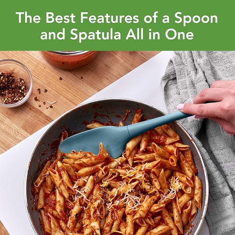 Tovolo Flex-Core All Silicone Spoonula, Tapered Edge, Ergonomic Handle, Heat Resistant