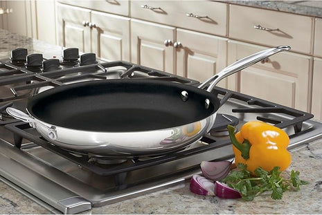 Cuisinart 722-30HNS Chef's Classic Stainless Nonstick 12-Inch Open Skillet with Helper Handle
