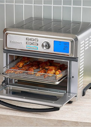 Cuisinart Air Fryer Toaster Oven, Digital Display, 1800 Watt Air Fryer Toaster Oven Combo with Adjustable Temperature and Controls, Stainless Steel Small Kitchen Appliance, TOA-65,Silver