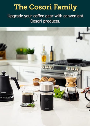 COSORI Electric Coffee Grinders for Spices, Seeds, Herbs, and Coffee Beans, Spice Blender and Espresso Grinder, Wet and Dry Grinder, Included 2 Removable Stainless Steel Bowls, Black