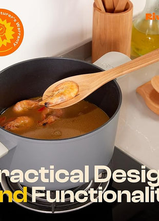 Riveira Cherry Wooden Spoons for Cooking Set of 3 – Natural Cherry Wooden Cooking Utensils, Wooden Spatula, Wooden Spoon - Premium Quality Wooden Utensil Set for Non-Toxic Cooking