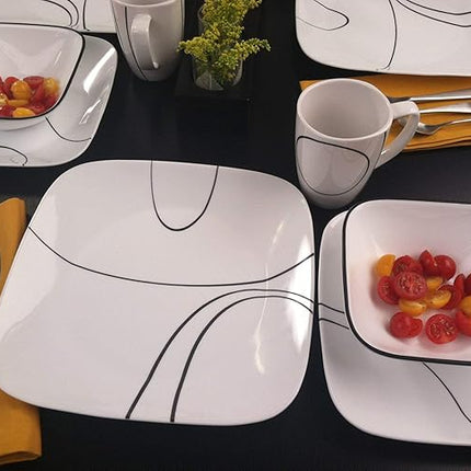 Corelle Square Simple Lines 18-Piece Dinnerware Set, Service for 6 (1088646)