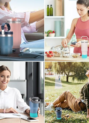 PICcircuit 2PCS for Stanley Boot, Silicone Bottom for Quencher Adventure 40oz 30oz IceFlow 20oz 30oz Bottle&for Hydroflask Tumbler 12-24oz for Stanley Cup Accessories Avoid Scratches&Noise