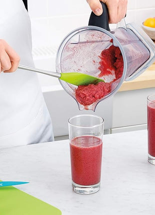 Tovolo Jar Spatula Silicone Long Stainless Steel Handle Scraper Spatula Charcoal Gray, Jar Scraper Heat Resistant Dishwasher Safe BPA Free Kitchen Utensil for Scraping Spreading Jelly Peanut Butter