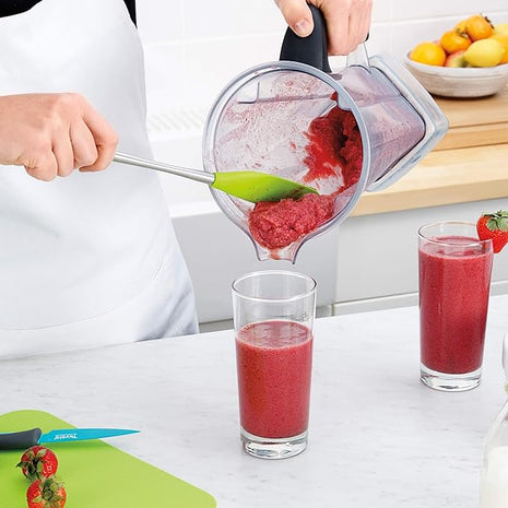 Tovolo Jar Spatula Silicone Long Stainless Steel Handle Scraper Spatula Charcoal Gray, Jar Scraper Heat Resistant Dishwasher Safe BPA Free Kitchen Utensil for Scraping Spreading Jelly Peanut Butter