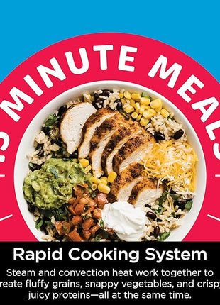 Ninja SF301 Speedi Rapid Cooker & Air Fryer, 6-Quart Capacity, 12-in-1 Functions to Steam, Bake, Roast, Sear, Sauté, Slow Cook, Sous Vide & More, 15-Minute Speedi Meals All In One Pot, Sea Salt Gray