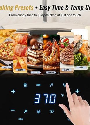 Charmi 5QT Air Fryer – Beautiful Retro Design, Stylish Countertop Look, Nonstick & PFAS-Free, Safe Auto Shutoff, Digital Touchscreen, 8 Cooking Presets (Cream White)