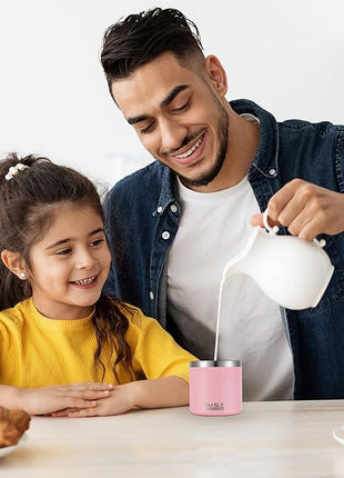 HASLE OUTFITTERS 10oz Insulated Tumblers with Lid and Straw,Stainless Steel Tumbler Travel Coffee Mug,Double Wall Reusable Tumbler Cup for Iced and Hot Drinks(Pink,6 Pack)