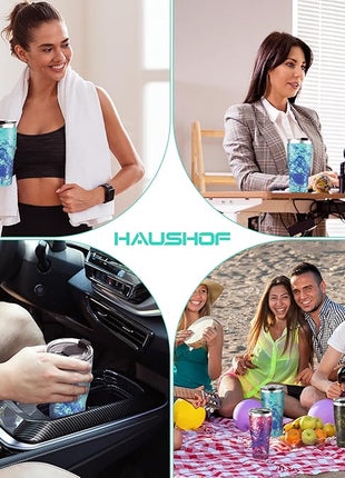 HAUSHOF 20 oz Tumbler, Stainless Steel Vacuum Coffee Tumbler, Durable Insulated Tumbler Cups for Hot and Cold Drinks, Portable Water Tumbler with Lid for Office, Camping, Sports