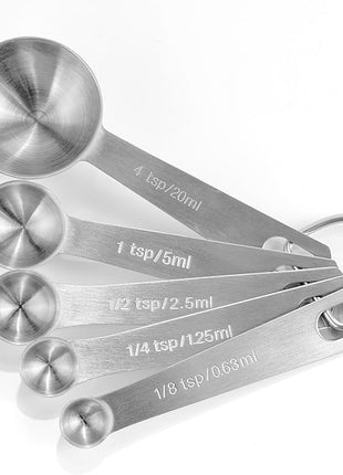 husMait Stainless Steel Measuring Cups & Spoons - 10 Piece Heavy Duty Measuring Cups & Spoons Set for Dry Foods, Spices or Liquids