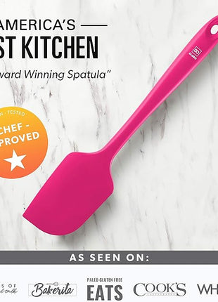 DI ORO Silicone Spatula Set - Rubber Kitchen Spatulas for Baking, Cooking, & Mixing - 600°F Heat-Resistant & BPA Free Silicone Scraper Spatulas for Nonstick Cookware - Dishwasher Safe (3pc, Magenta)