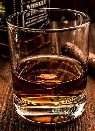 Old Fashioned Whiskey Glass Set, Premium Rocks Glasses for Cocktails and Bourbon, 10 1/4 Oz, Set of 6, Lead-Free Crystal, Bar Drinking Glass Tumbler for Scotch, Cognac, Irish Whisky