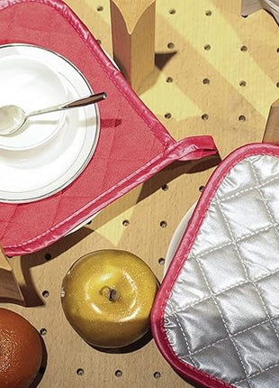 Pot Holders Cotton Made Machine Washable Heat Resistant Potholder, Pot Holder, Hot Pads, Trivet for Cooking and Baking (5, Red)