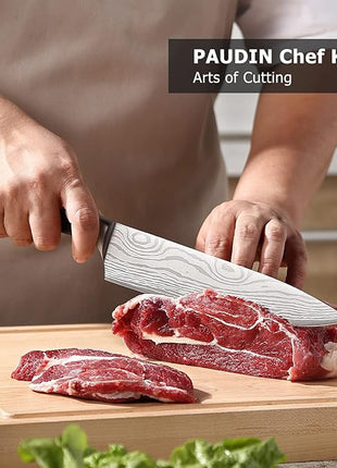 PAUDIN Chef Knife, 8 Inch High Carbon Stainless Steel Sharp Kitchen Knife with Ergonomic Handle, Gift Box for Family & Restaurant