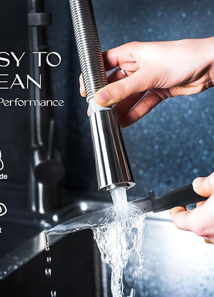 Vos Ceramic Knife Set With Block - 13-Piece Ceramic Knives Set For Kitchen, Includes Chef, Santoku, Bread Knives, Steak Knives, Peeler & Elegant Wooden Block - Ultra-Sharp, Dishwasher safe,Lightweight