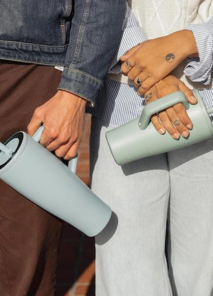 BrüMate Era 30 oz Tumbler with Handle and Straw | 100% Leakproof Insulated Water Bottle Tumbler with Lid and Flexible SoftSip Straw | Made of Stainless Steel | Cup Holder Friendly | 30oz (Lavender)