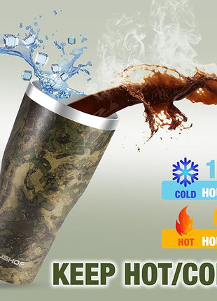 HAUSHOF 20 oz Tumbler, Stainless Steel Vacuum Coffee Tumbler, Durable Insulated Tumbler Cups for Hot and Cold Drinks, Portable Water Tumbler with Lid for Office, Camping, Sports