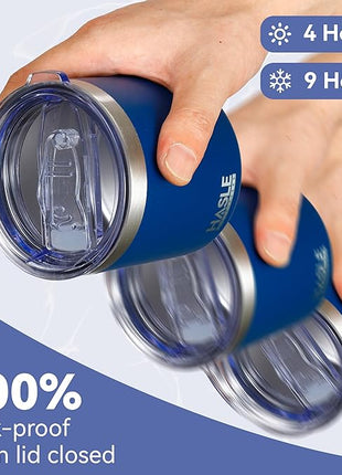 HASLE OUTFITTERS 10oz Insulated Tumblers with Lid and Straw,Stainless Steel Tumbler Travel Coffee Mug,Double Wall Reusable Tumbler Cup for Iced and Hot Drinks(Navy，12 Pack)
