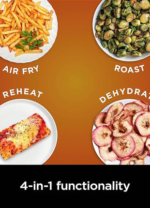 Ninja | Air Fryer | 4-in-1 Pro Air Fry, Roast, Reheat, Dehydrate | 5QT Capacity fits up to 4lbs of French Fries | 400F Max Temp | Nonstick Basket & Crisper Plate | 120V | Grey | AF141