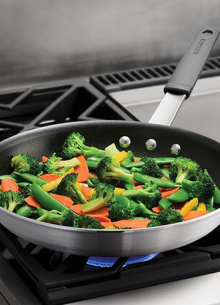 Tramontina Professional 12-Inch Non Stick Large Frying Pan, Heavy-Gauge Aluminum Skillet with Reinforced Nonstick Coating, Gray Handle, Dishwasher and Oven Safe