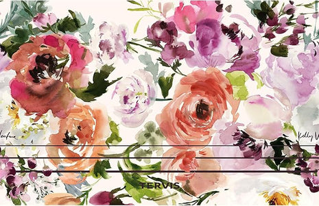 Tervis Traveler Kelly Ventura Floral Collection Triple Walled Insulated Tumbler Travel Cup Keeps Drinks Cold & Hot, 30oz - with Straw Lid - Stainless Steel, Heather Rose