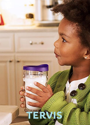 Tervis Clear & Colorful Tabletop 10oz Made in USA Double Walled Insulated Tumbler Travel Cup Keeps Drinks Cold & Hot, 10oz - 4pk, Clear