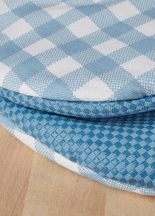 KitchenAid Gingham Mini Oven Mitt 2-Pack Set, Blue Velvet, 5.5"x8"