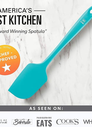 DI ORO Silicone Spatula Set - Rubber Kitchen Spatulas for Baking, Cooking, & Mixing - 600°F Heat-Resistant & BPA Free Silicone Scraper Spatulas for Nonstick Cookware - Dishwasher Safe (3pc, Teal)