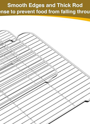 Wildone Baking Sheet with Rack Set (3 Pans + 3 Racks), Stainless Steel Baking Pan Cookie Sheet with Cooling Rack, Non Toxic & Heavy Duty & Easy Clean