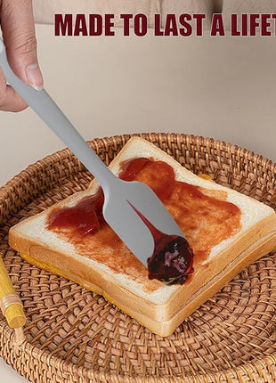 Silicone Spatula, 4-Pack Silicone Set,Heat Resistant for Non Stick,Food Grade Cookware with Stainless Steel for Mixing,Cooking,Baking,Flipping,Spreading,Lifting,Serving,BPA Free,Dishwasher Safe(Gray)