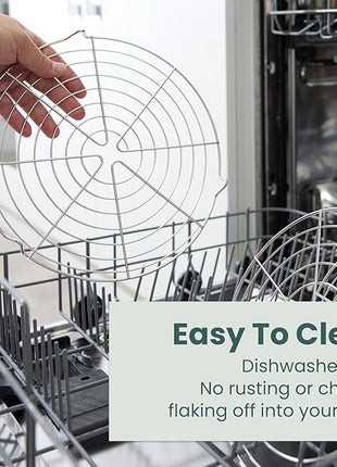 Ultra Cuisine 3 Set Round Cooling Racks for Cooking and Baking – Oven & Dishwasher-Safe, 100% Stainless Steel Steaming and Baking Rack - Fits Air Fryer, Pressure Cooker & Cake Pan (7.5, 9 & 10.5 Inch)