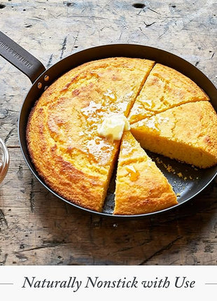 Merten & Storck Pre-Seasoned Carbon Steel 10” Frying Pan Skillet, Use on Induction, Stove and Grill, Durable, Even-Heating, for Searing, Grilling, Oven Use, and Campfire, Indoor/Outdoor