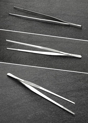 2 Pcs 8.5 Inch Kitchen Tweezers Fine Tweezer Tongs, MSY BIGSUNNY Stainless Steel Food Tweezers Multi-function Cooking Tongs Kitchen Serving Tong