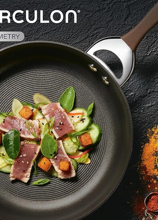 Circulon Symmetry Hard Anodized Nonstick Wok/Stir Fry Pan with Lid, 12", Chocolate