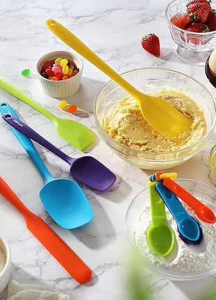 5PCS Silicone Rubber Spatula Set, VITUER Food Grade BPA-Free Spatulas for kitchen Use, Heat Resistant Spatula for Cooking & Baking, Dishwasher Safe