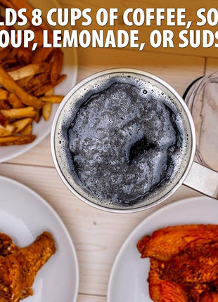 Maxam XPAC 64 Ounce Double Vacuum Wall Stainless Steel Vacuum Insulated Tumbler with Lid and Handle, Fits in a 4 Inch Wide Car Beverage Holder