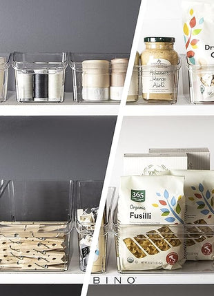 BINO | Plastic Storage Bins, Medium | THE CURVE COLLECTION | Multi-Use Organizer Bins | Storage Containers Kitchen, Pantry and Home Organization | Fridge Organizers | Pantry Organization and Storage