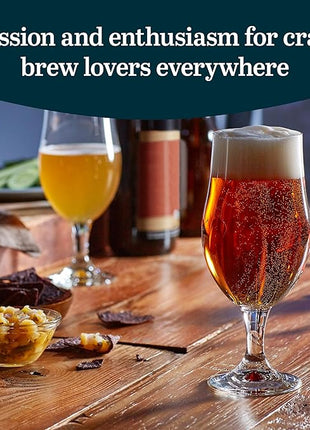 Libbey Craft Brews Nucleated Belgian Beer Glasses, 16.5-ounce, Set of 4