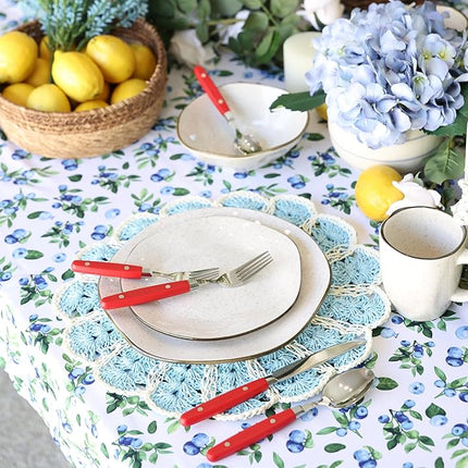 ANNOVA Silverware Set, Retro/Rivet Colorful Stainless Steel Tableware Kitchen Flatware Set Utensils, Includes Dinner Knives, Forks, Spoons, Salad Forks & Dessert Spoons (Red, 20 Pieces)