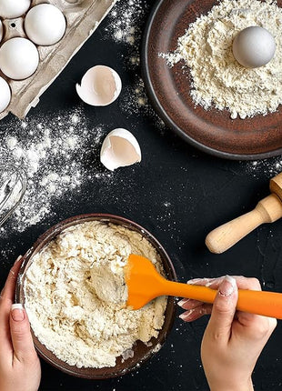 Silicone Spatula 3-piece Set, Ergonomic Handle High Heat-Resistant Spatulas, Non-stick Rubber Spatulas with Stainless Steel Core, Orange