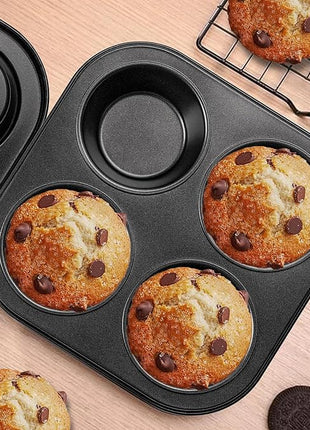 Air Fryer Muffin Pan, 2 Pack Cupcake Molds for Air Fryer Toaster Oven, Nonstick Cupcake Baking Pan for Counter Top Oven Small Oven
