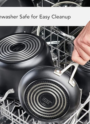 KitchenAid Hard Anodized Induction Nonstick Fry Pan/Skillet with Lid, 12.25 Inch, Matte Black