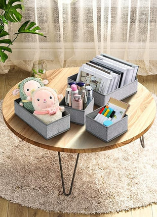 DIMJ Drawer Organizers - 12 Pack Foldable Closet & Sock Organizers, Fabric Dresser Drawer Dividers for Clothes, Underwear, Bras, Socks